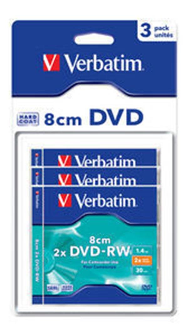 Verbatim DVD-RW 8 cm 2X 30 min Scratch guard Hard coated 1,46 Go Blister Pack de 3