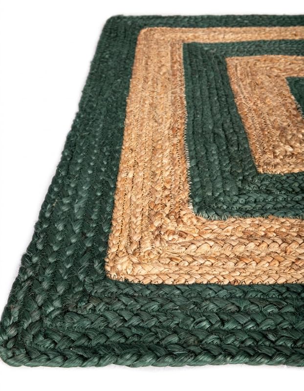 Tappeto in iuta per fattoria, 60 x 60 cm, verde e beige