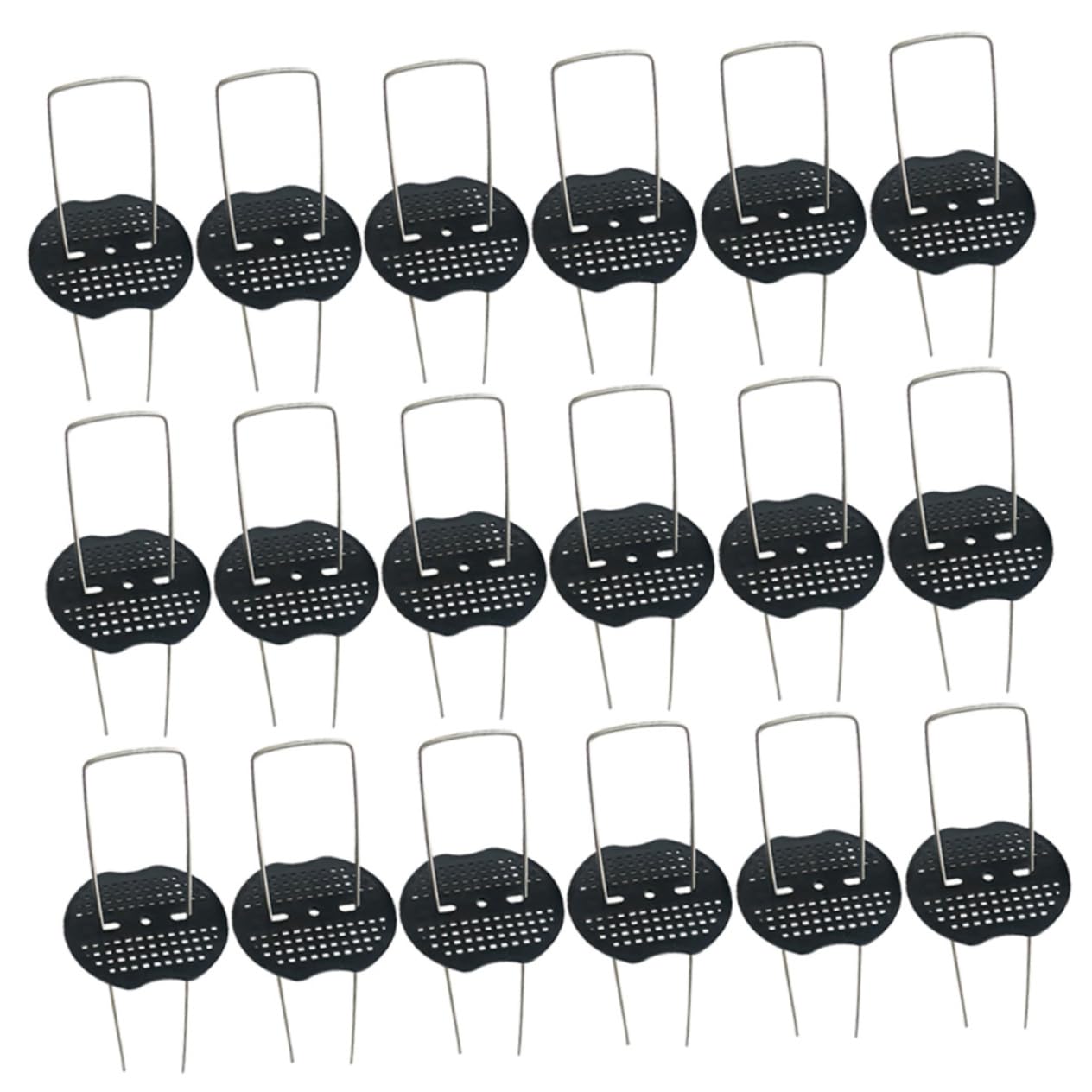 50 Set Picchetti per Fissaggio Esterno a U in Filo Zincato da Giardino | Membrane e Teloni, Montaggio Sicuro e Semplice, Nero, Uso Quotidiano All'aperto, 50 Set