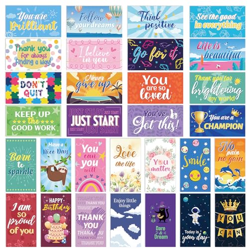 JSRQT 90 Pièces Cartes de Vœux Inspirantes Cartes Postales d'Encouragement Carte de Motivation d'inspiration Notes avec Citation de Motivation d'Affirmation...