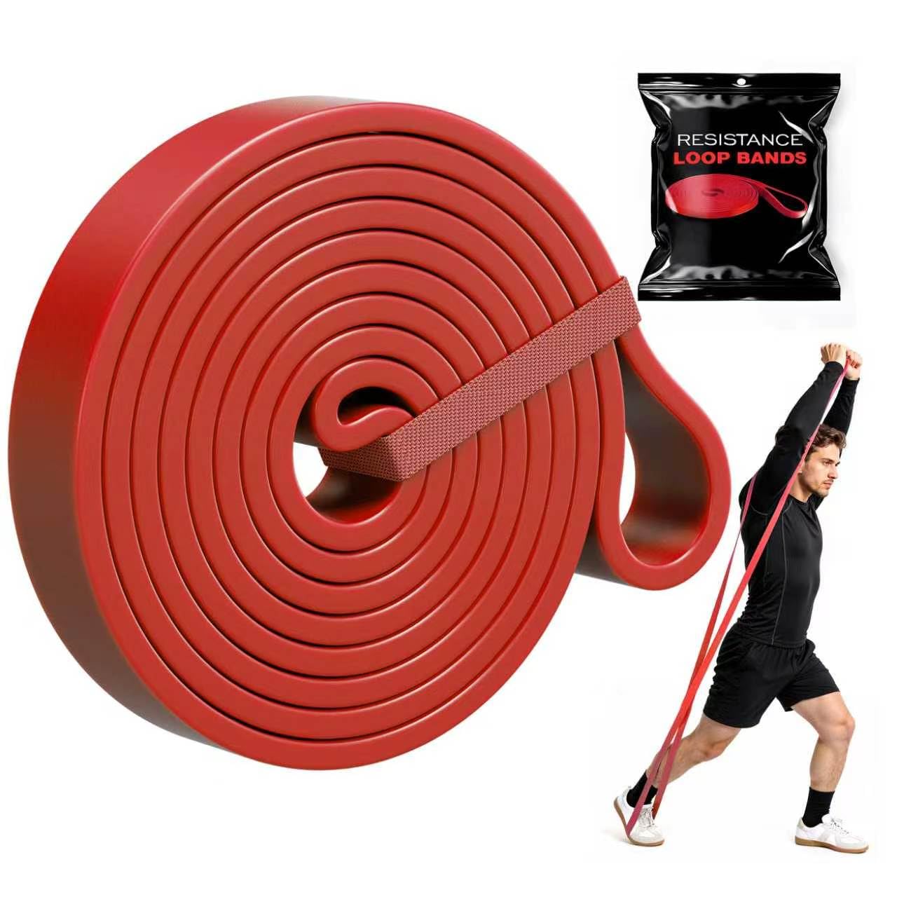 Heavy Duty Resistance Loop & Resistance Bands for Men Women, Exercise Fitness Bands for Strength Training, Pull Up Assist, Yoga Stretch, Home Gym Workout, Physical Therapy (Red（15-25lbs）)