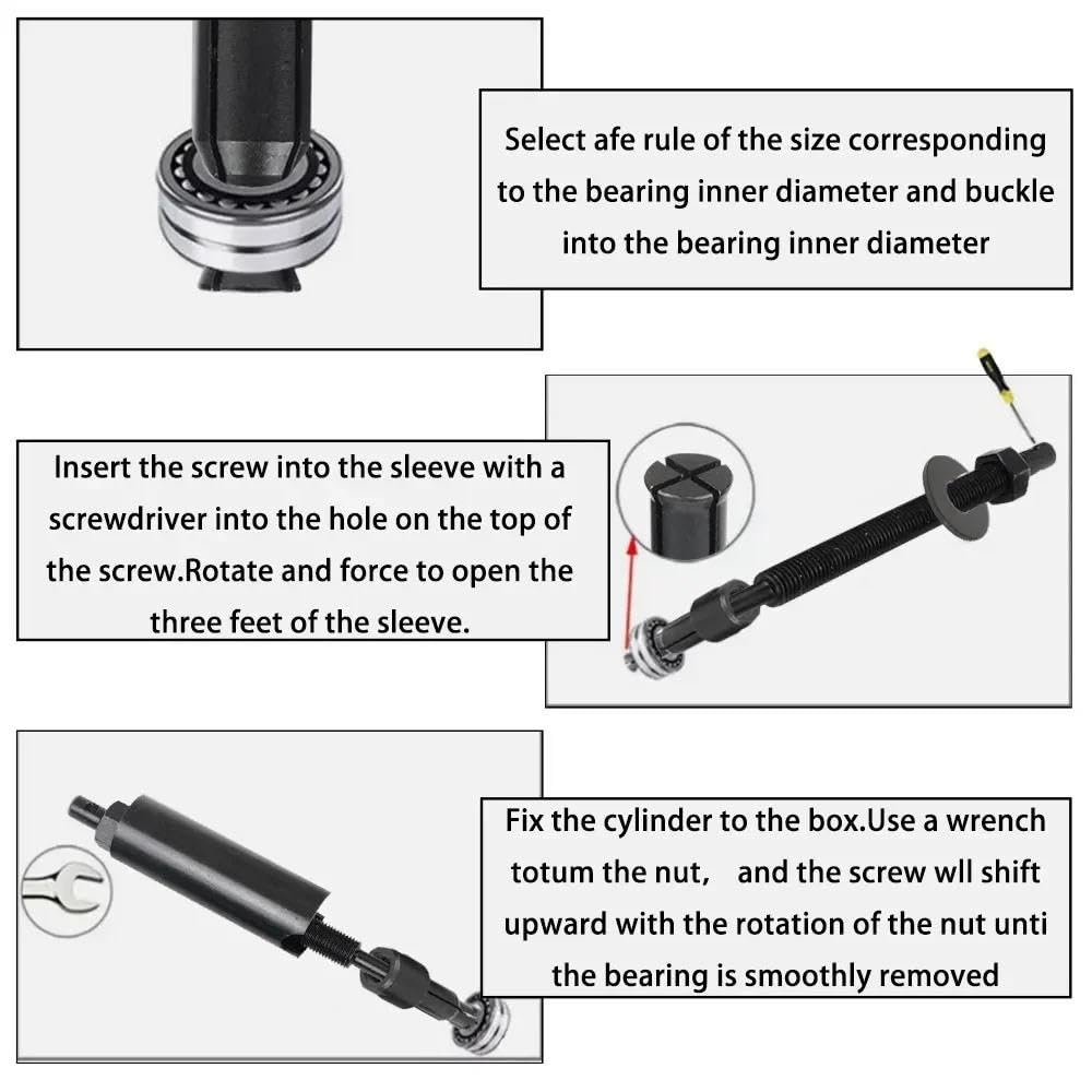 Extractor de Cojinetes para Volante Coche, 12 Uds., Extractor cojinete Interno Motocicleta, Extractor, Herramienta tracción Engranajes automáticos 5 Kit de Extractor de Engranajes(1Set)