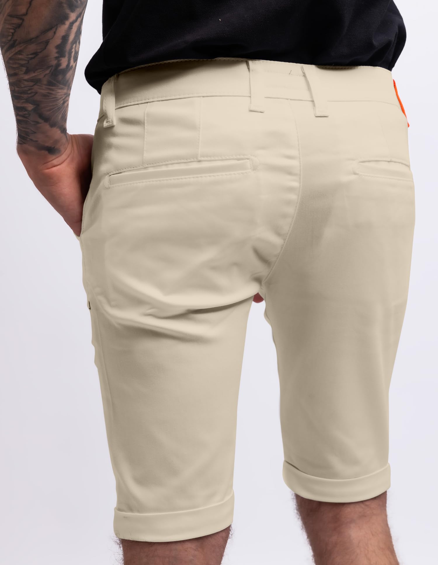strongAnt Chino Shorts Herren Power Stretch Slim Fit. Bermuda Kurze Hose Sommer Baumwolle. Chinoshorts Weiss Schwarz Grau Dunkelblau