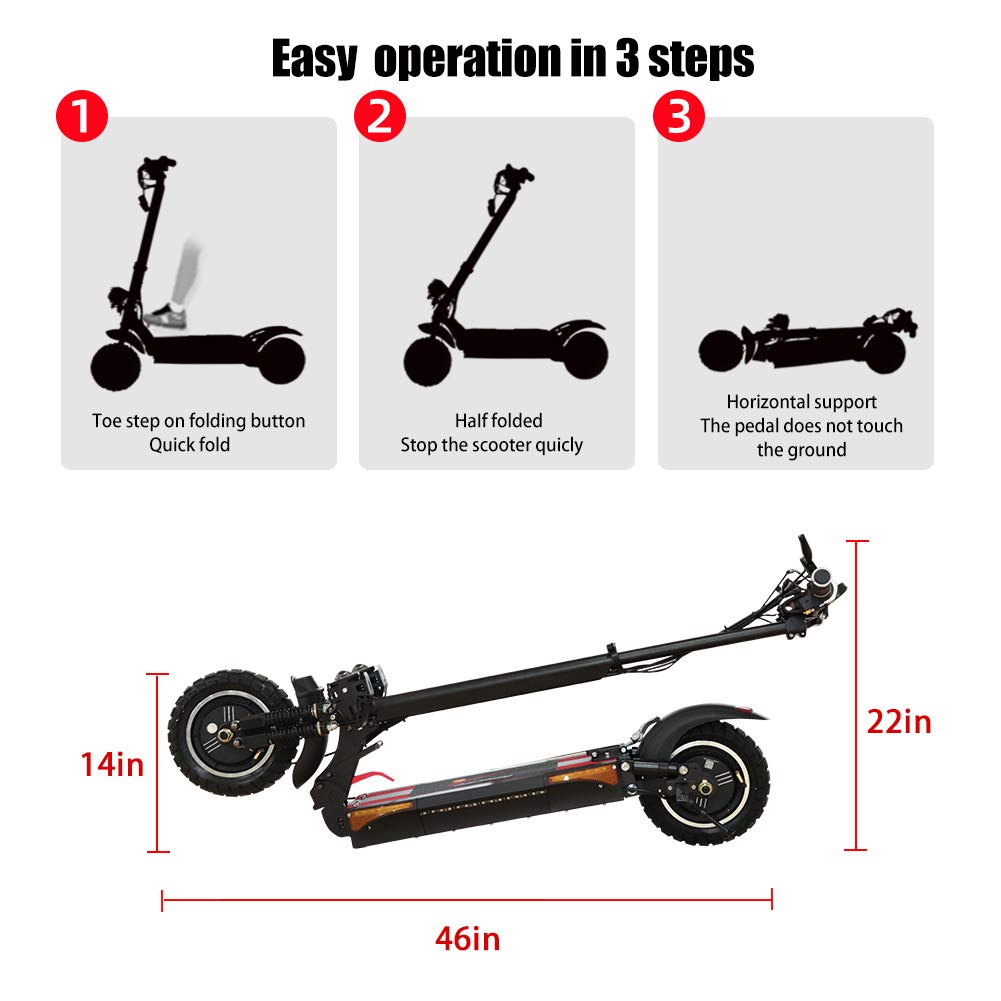 Electric Scooter for Adults Foldable Kick Scooter Dual Motor