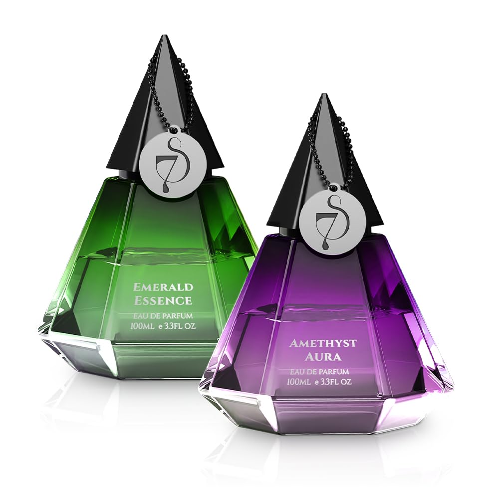 7S Emerald Essence & Amethyst Aura Eau de Parfum 100ml X 2 Unisex Perfume | Long Lasting Perfume for Men & Women | Premium Luxury Fragrance Scent | Christmas gift for men | Gift For Friends | Gift for Men | Valentine's Day & Special Occasions