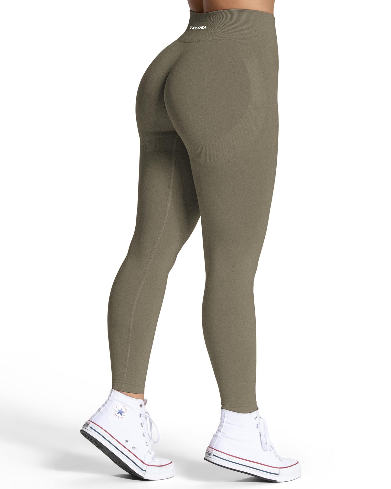 TAYOEA Sport Leggings Damen Push Up Booty Lifting Sportleggins Seamless Scrunch Butt Sporthose für Yoga Gym und Alltag
