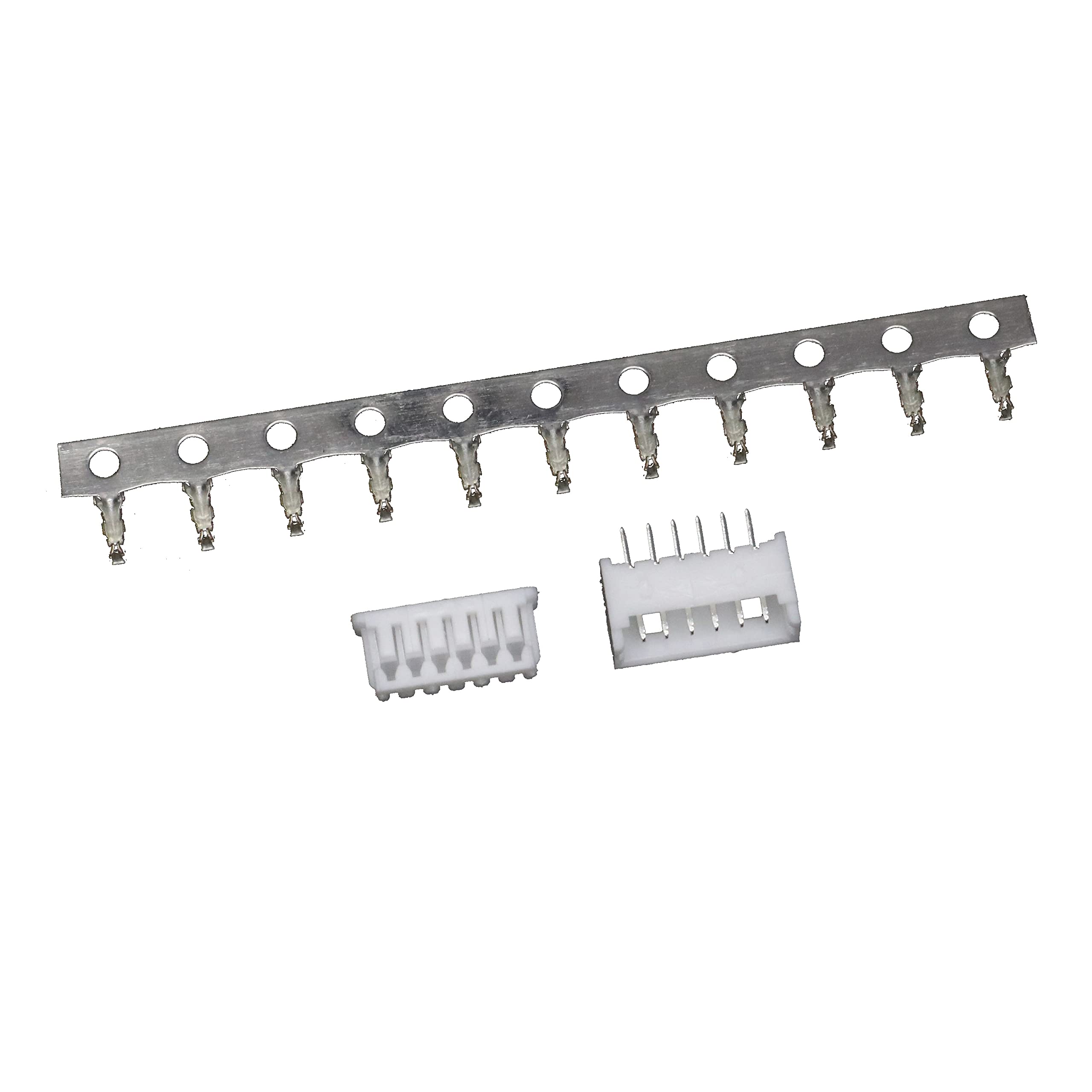 1.25 1.25mm 6-pin Board-to-Wire Crimp Connector Plug + PCB Socket + Crimps, Pack of 50 Compatible With Molex PicoBlade/Molex 51021