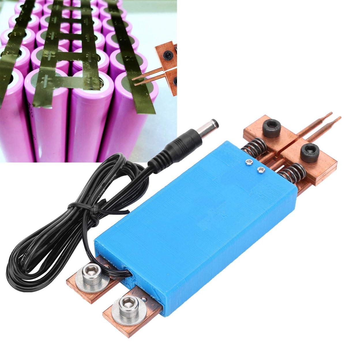 Riven Punktschweißstift Handheld Automatic Trigger Welding Pencil für 18650 Batterie Einhandbetrieb Blau Kupfer Bus Bar