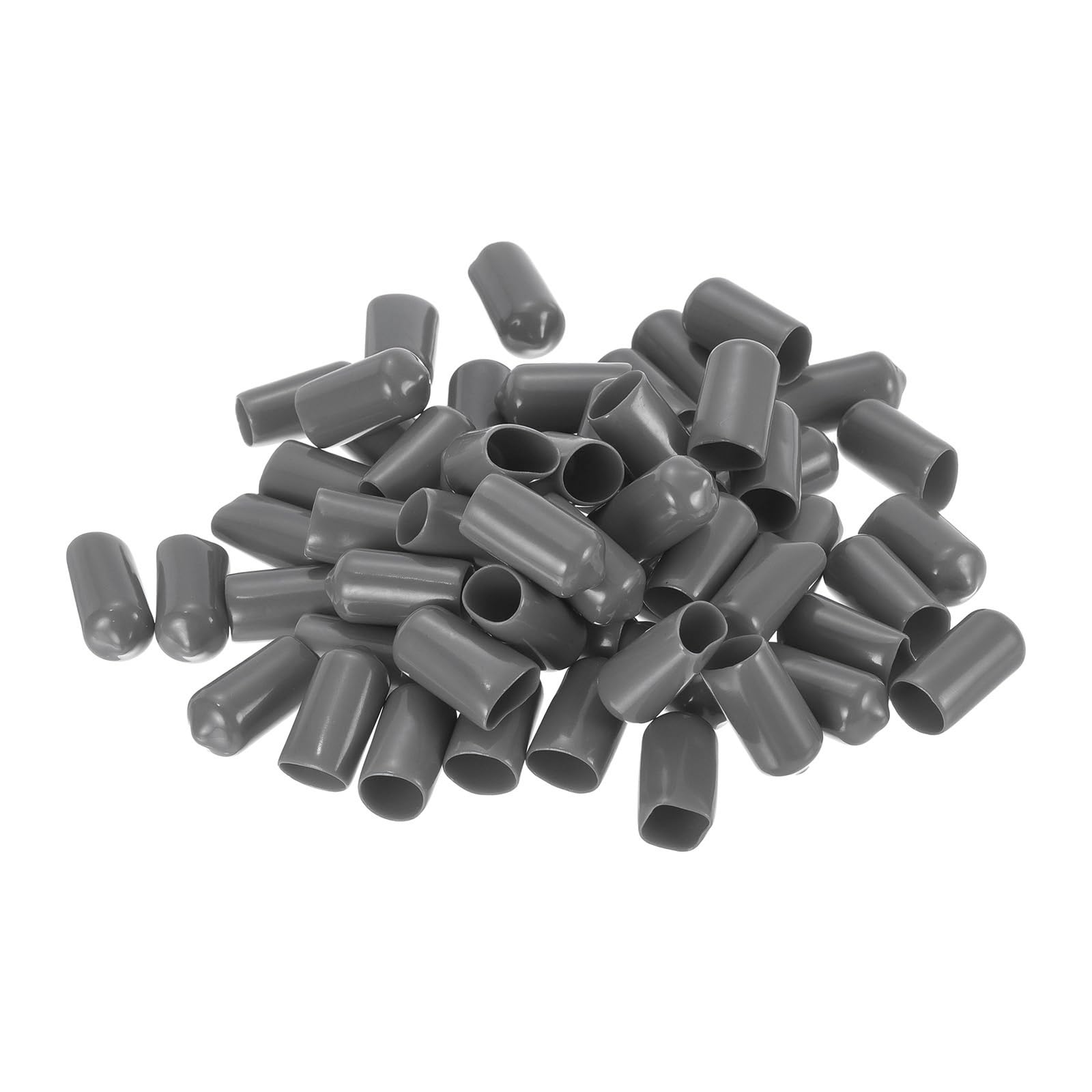uxcell 100pcs Rubber End Caps 10mm(3/8") ID Vinyl PVC Round Tube Bolt Cap Cover Screw Thread Protectors Dark Grey