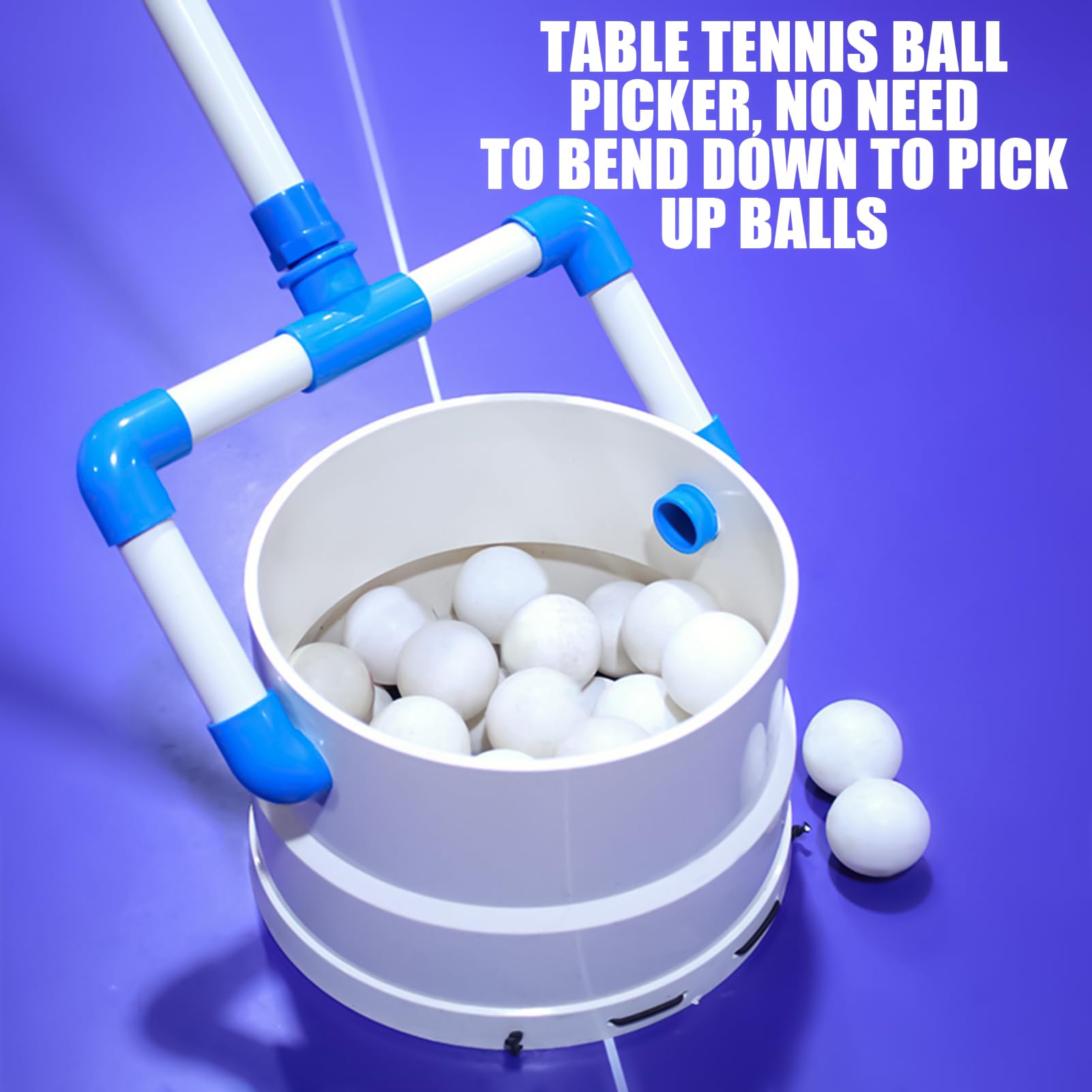 Generisch Raccoglitore per palline da tennis, per raccogliere più palline, 16 x 16 x 96 cm, leggero e versatile, strumento sportivo portatile per attività all'aperto, cortile, giochi e campo di