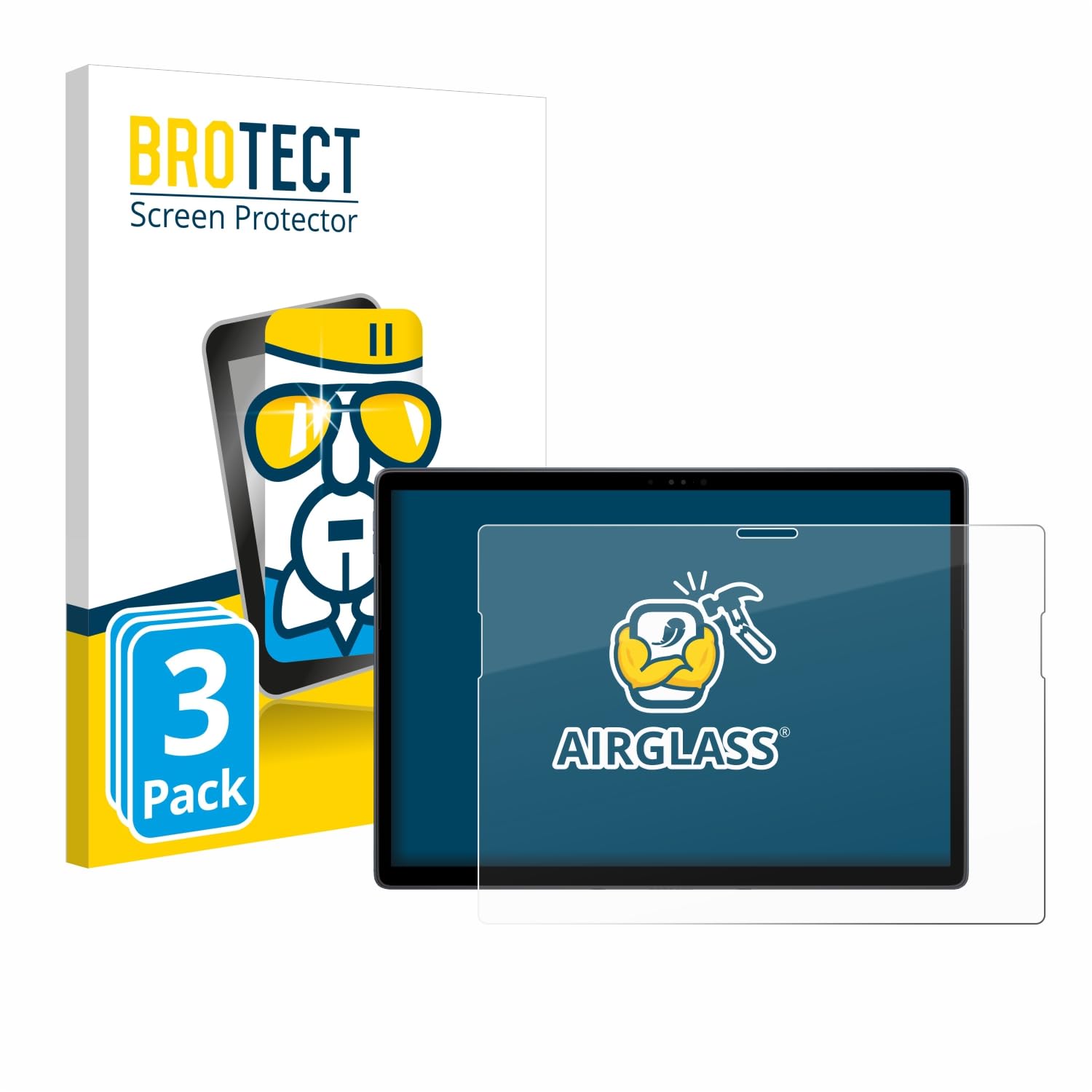 BROTECT 3 Stück Schutzglas für Dell Latitude 7350 Detachable Schutzfolie Panzer Folie Glas[Extrem Kratzfest 9H, Anti-Fingerprint, Ultra-Transparent]