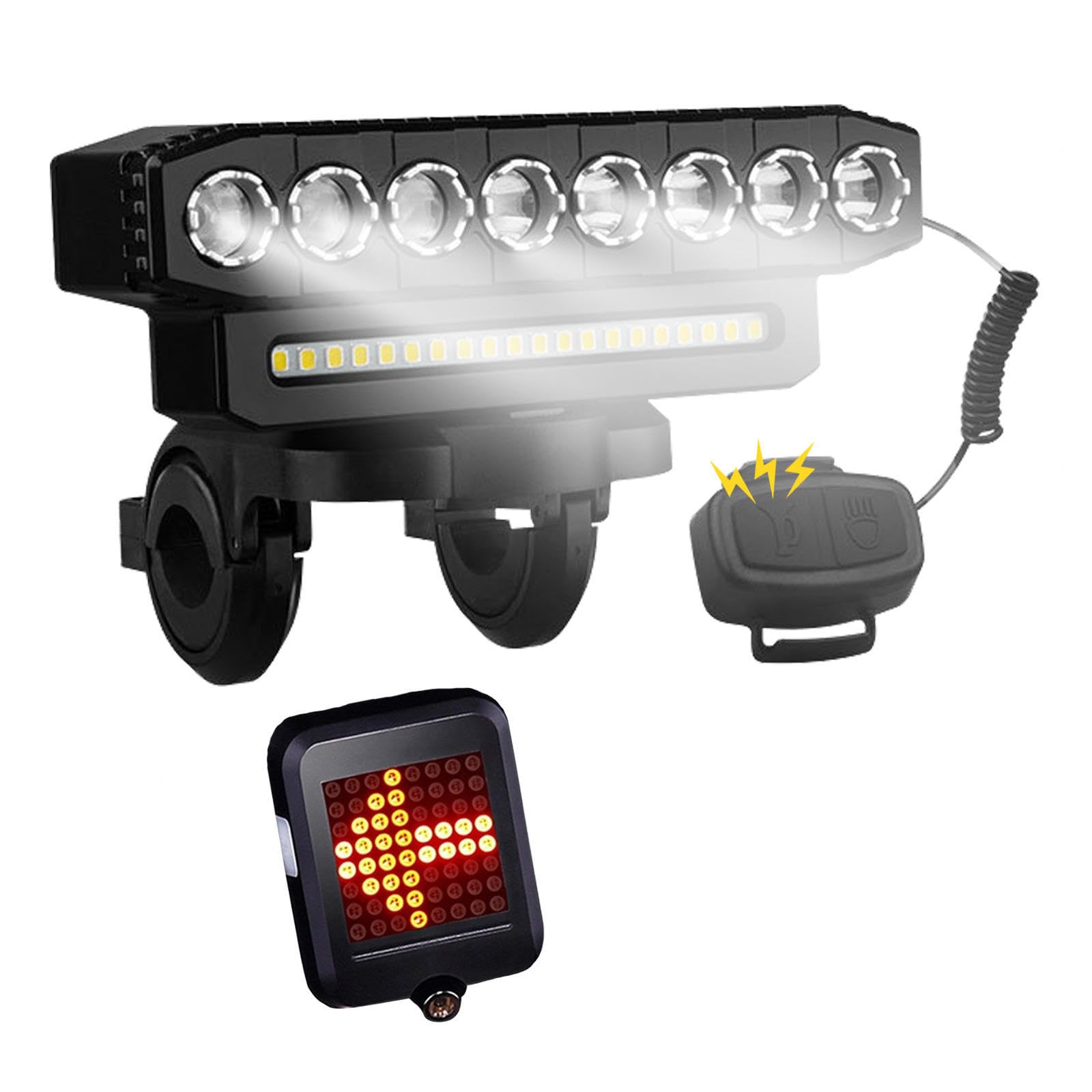 Luci Bicicletta Kit, USB Ricaricabile,Impermeabile Con Luce Posteriore Bici Da Corsa, Frecce Bici Impermeabile,Per Bici Strada E Mtb