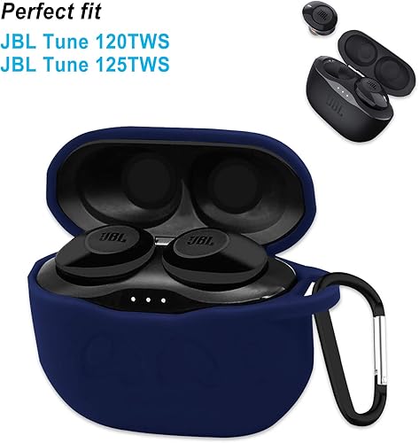 Miniatura 2 de Nimon Funda de silicona para JBL Tune 125TWS120TWS, suave y flexible, resistente a arañazos y golpes para auriculares JBL Tune 125TWS120TWS (azul