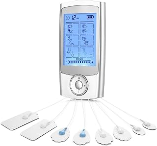 Fiunkes 16-Mode Body Massager Digital Meridian Physiotherapy Instrument Massager Body Acupuncture Therapy Massage Electric Stimulator with Electrodes Pads