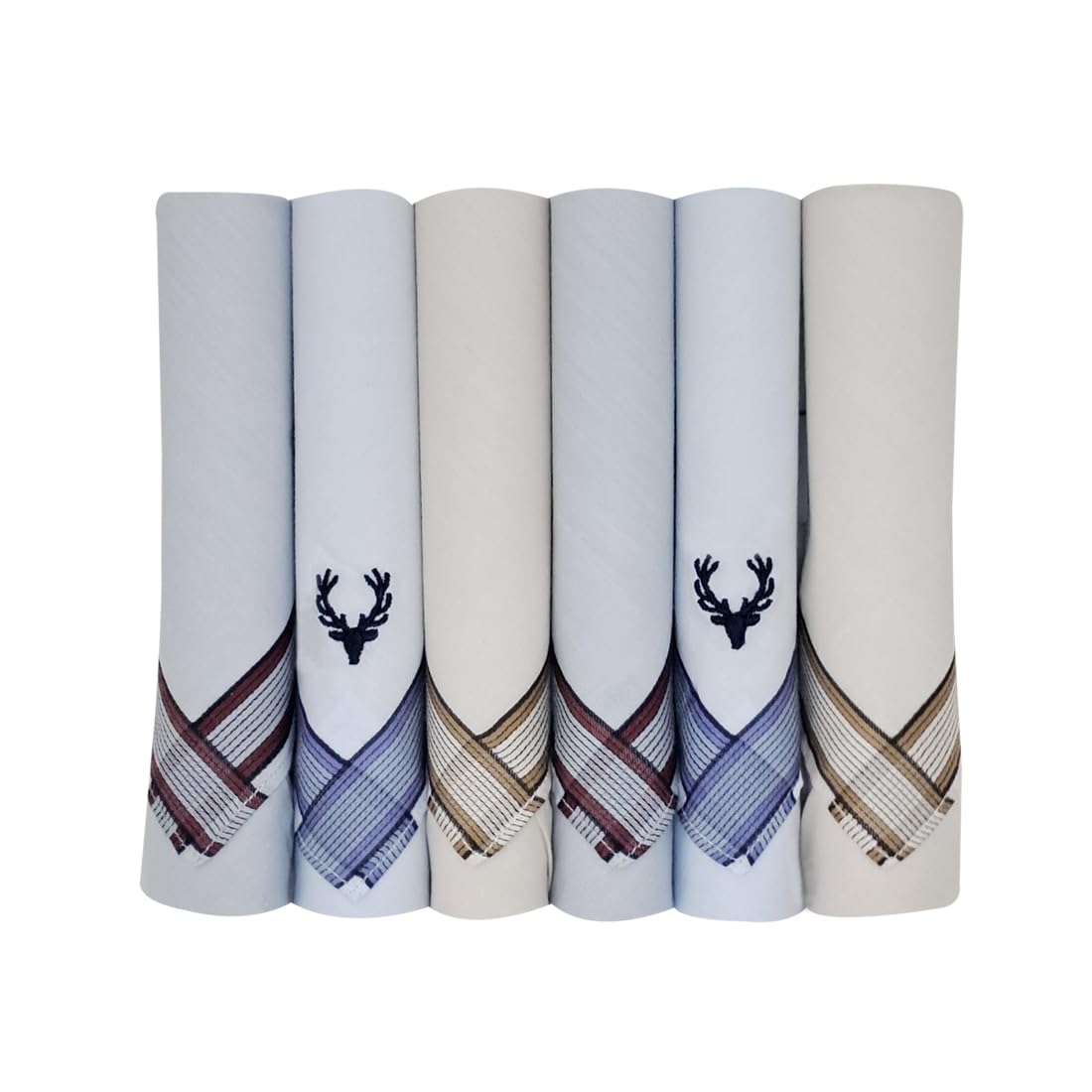 allen solly Men's Cotton Pastel Handkerchief (Pack of 6) - Grey, Sky Blue, Beige-picture-46