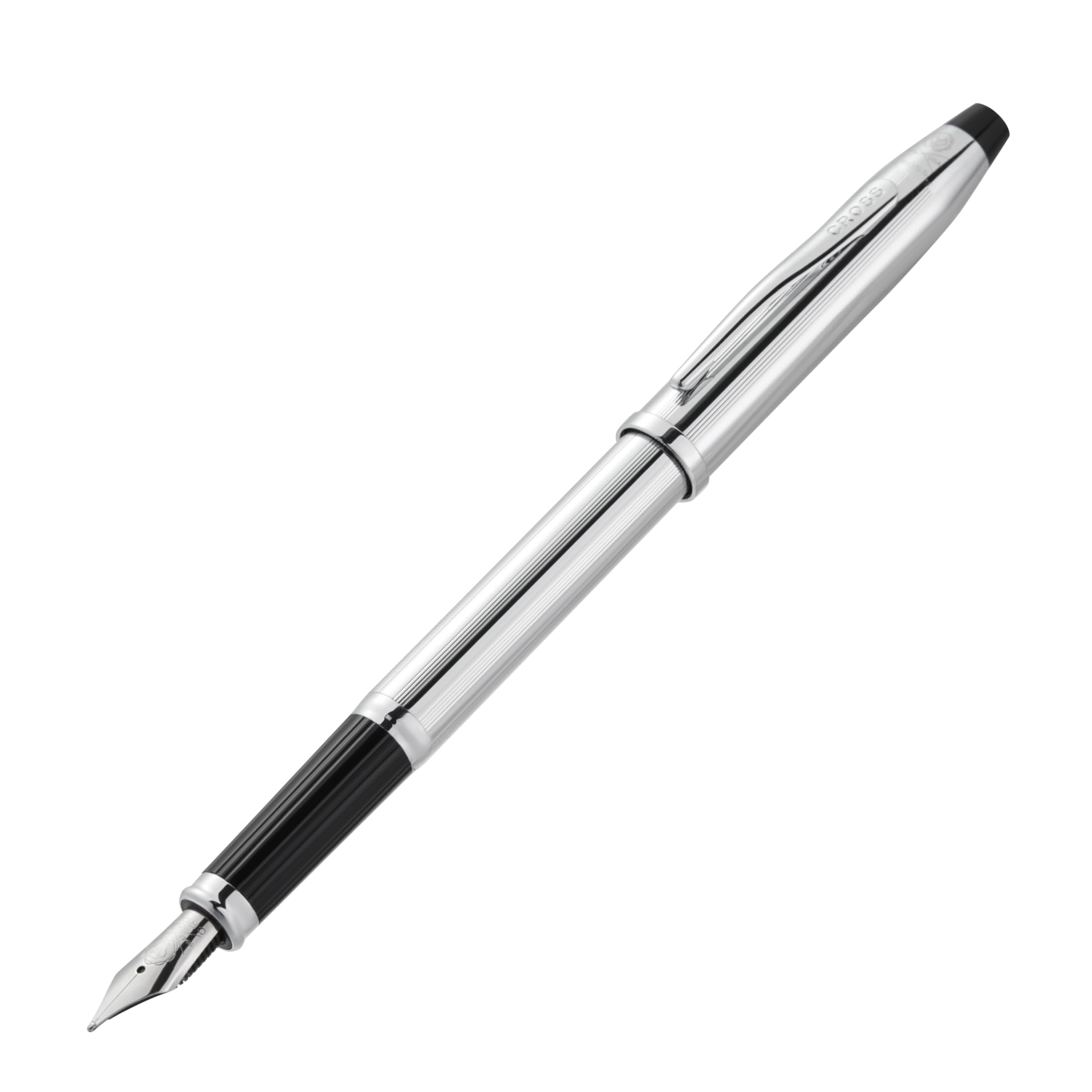 CROSS Century II Lustrous Chrome Pióro wieczne ze średnią stalówką w pudełku prezentowym premium – pióro Catridge do wielokrotnego napełniania