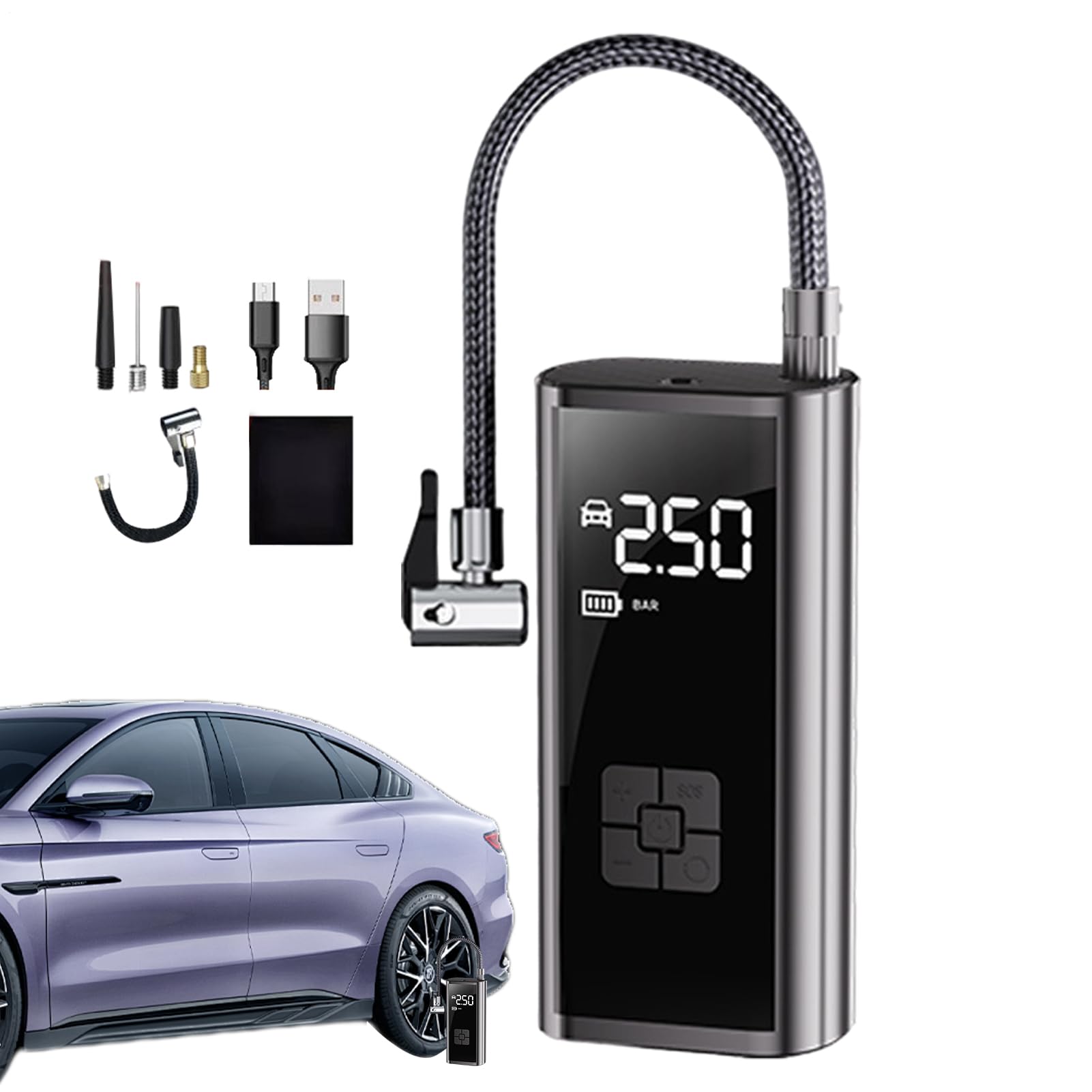 Gonfiatore digitale per pneumatici per auto, pompa ad aria per auto