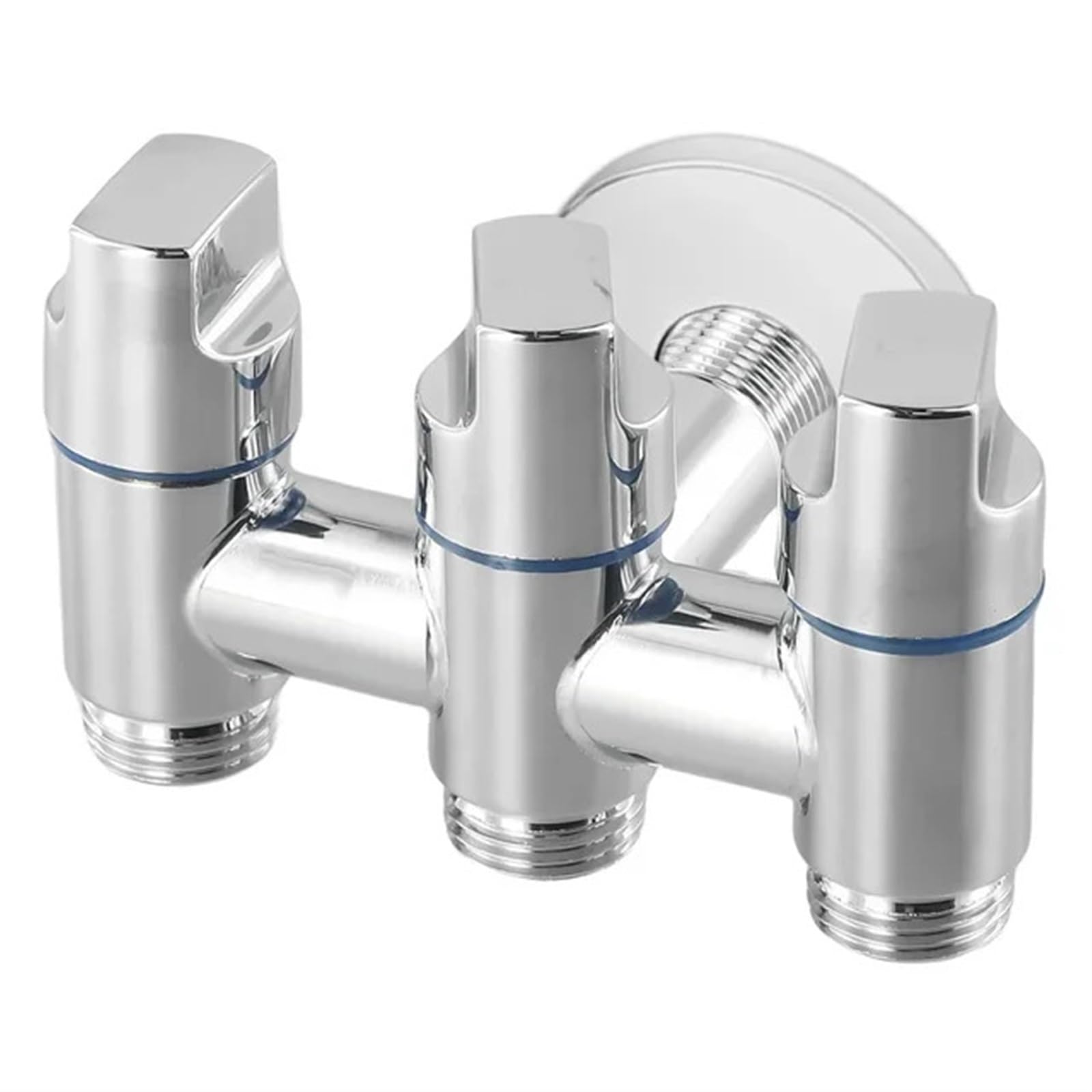 Pulvérisateur de bidet mural à 3 voies chromé avec vanne d'angle 1 entrée 3 sorties
