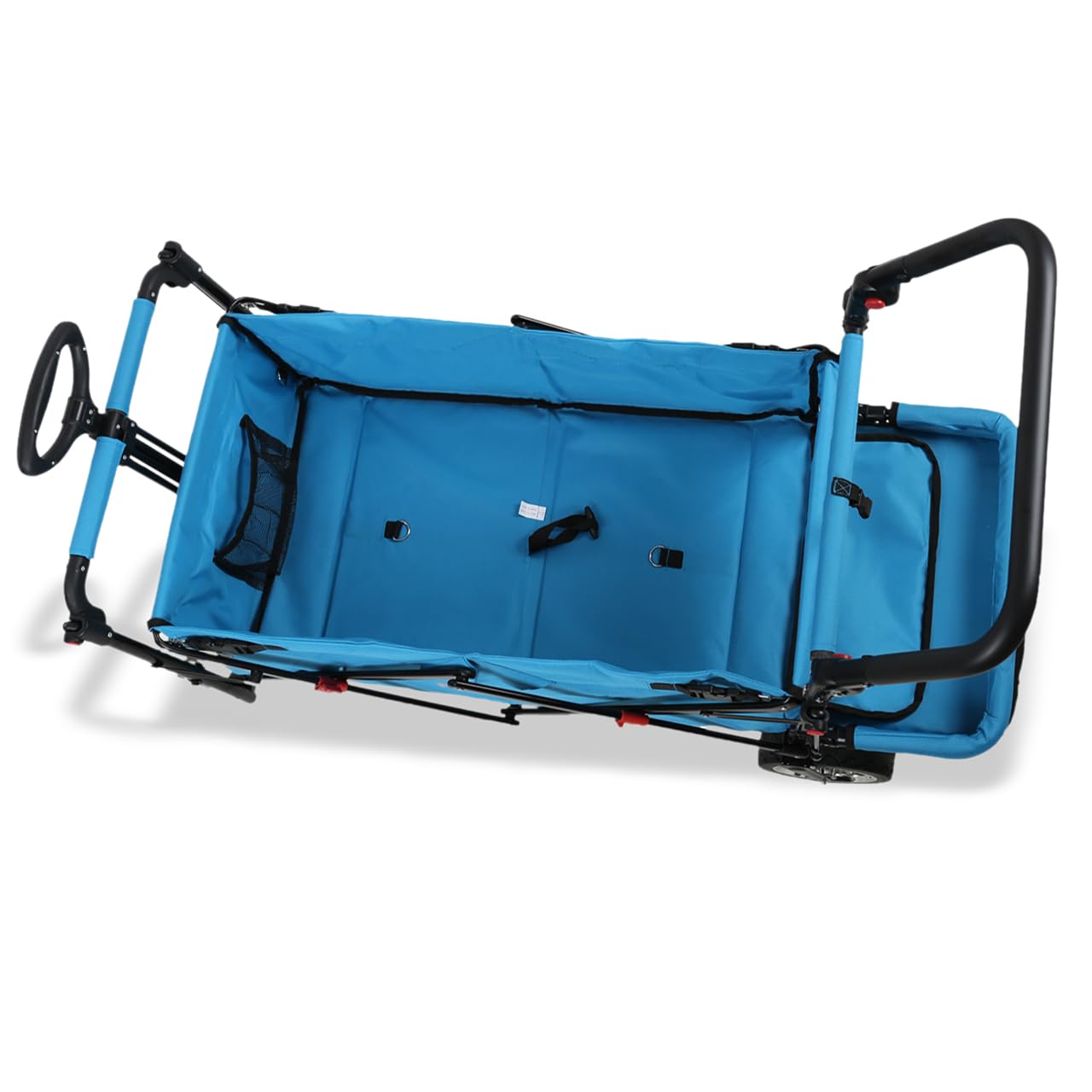 FUXLIFE Bollerwagen FX-CT800 Komfort faltbar - Türkis • Kinder Transportwagen mit Sonnendach • gepolsterte Innenraumverlängerung • robuste Räder • kompakt klappbarer Handwagen