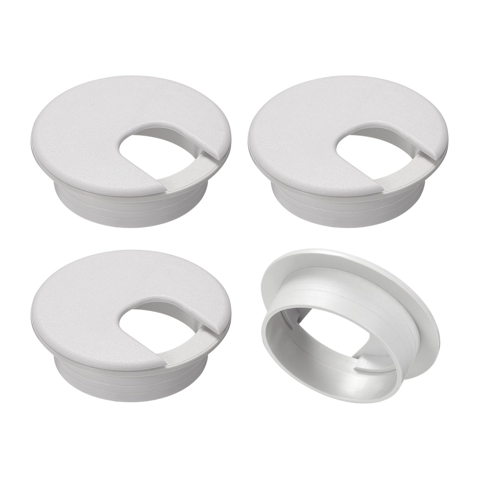 2 Inch(50mm) White Desk Hole Cover Grommet ABS Plastic Wire Organizers For Computer Desk Cabinet (3 Pack