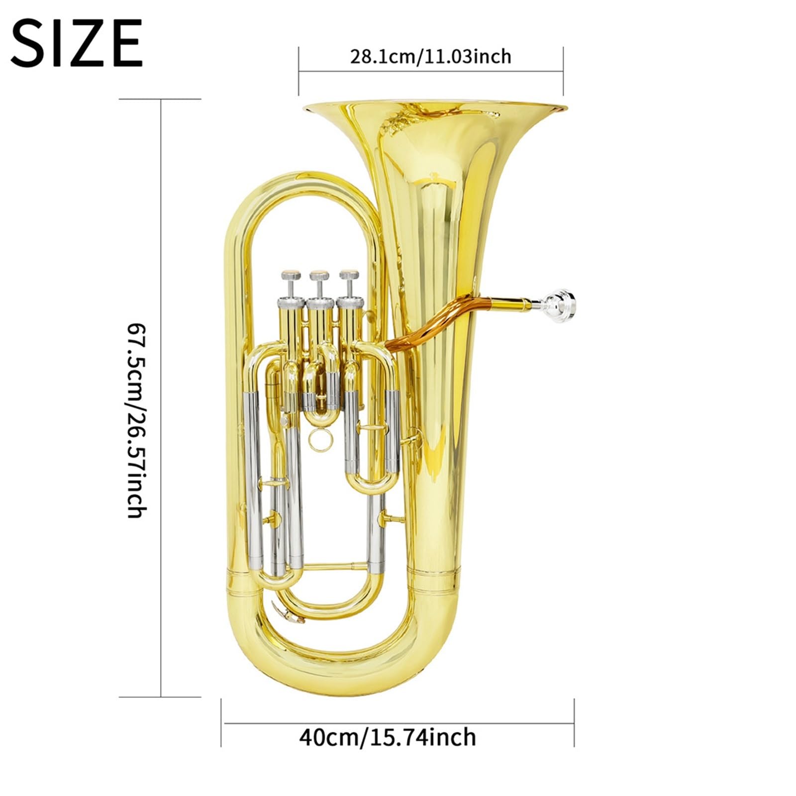 Eufonium Bb Tone 3 Klawisze Euphonium Wydajność Dla Początkujących Profesjonalne Instrumenty Muzyczne Z Mosiądzu Piękne