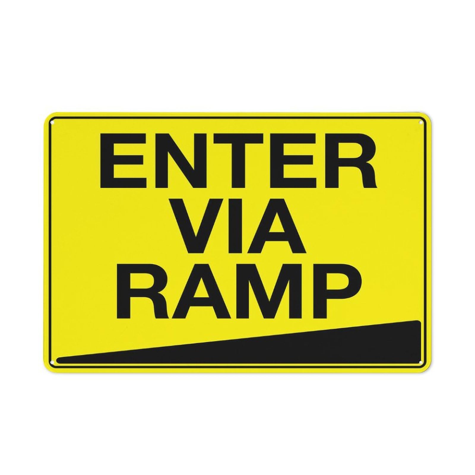 Enter Via Ramp Sign 8"X12" Rust Free Aluminum Signs Outdoor, Metal Tin Sign For Home, Business, Yard