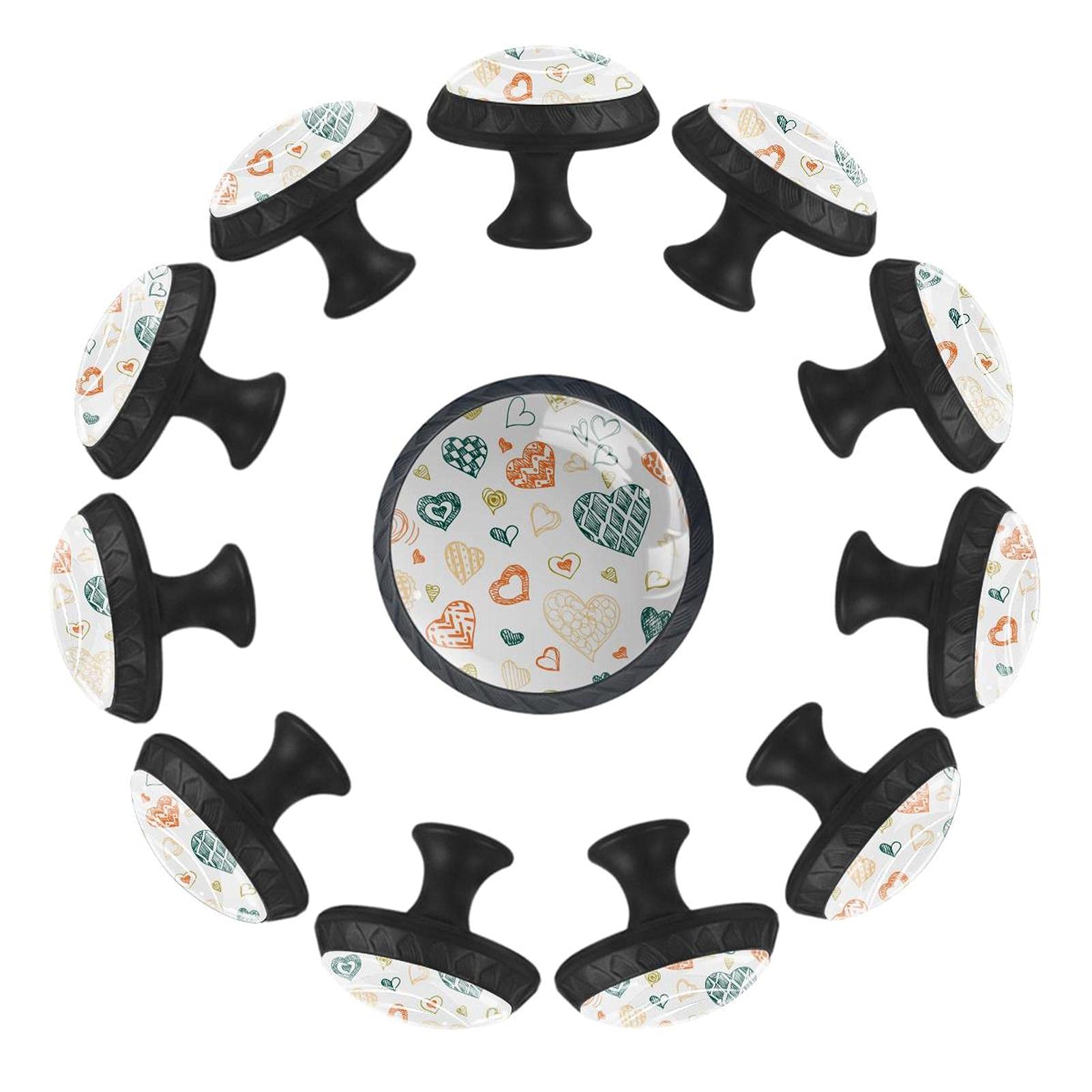 Boutons de tiroir ronds cœur 35 mm pour poignée de commode, meuble enfant et déco chambre lot de 12