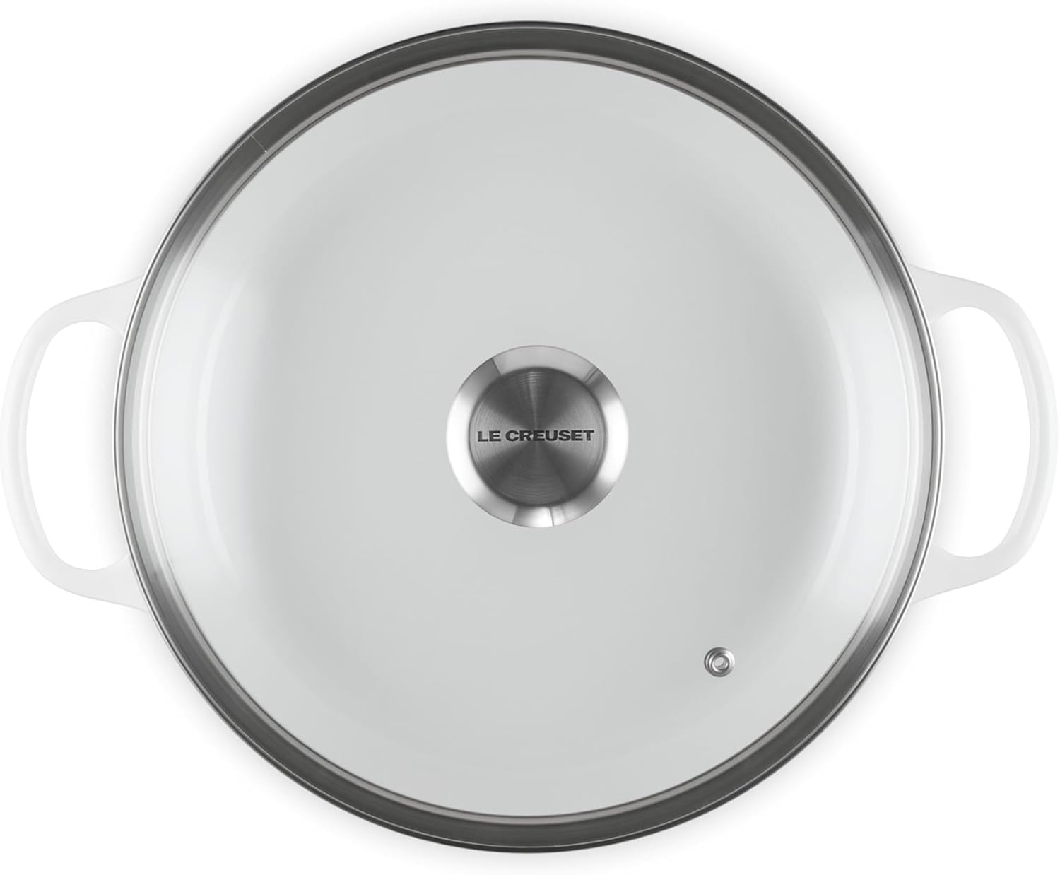 Le Creuset Enameled Cast Iron Signature Round Braiser with Glass Lid, 2.25 qt., White - Image 2