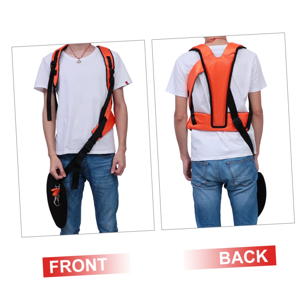 Correa de Hombro para Desbrozadora Doble Hombro y Cinturón | Accesorios para Desbrozadora, Cinta Ajustable de Oxford Negro, Fácil de Poner y Quitar