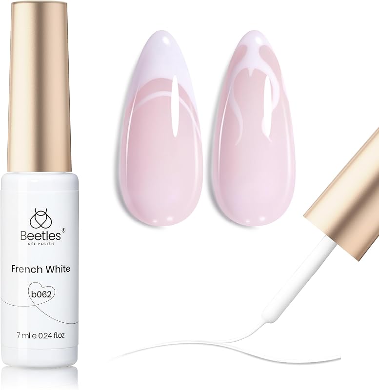 Beetles White Gel Liner Nail Polish 7ml French Tip Gel Polish White | Nail Art Painting for Thin Line Nails Design Nails Stuff Soak off Uv Lamp Manicure Salon Gifts for Women