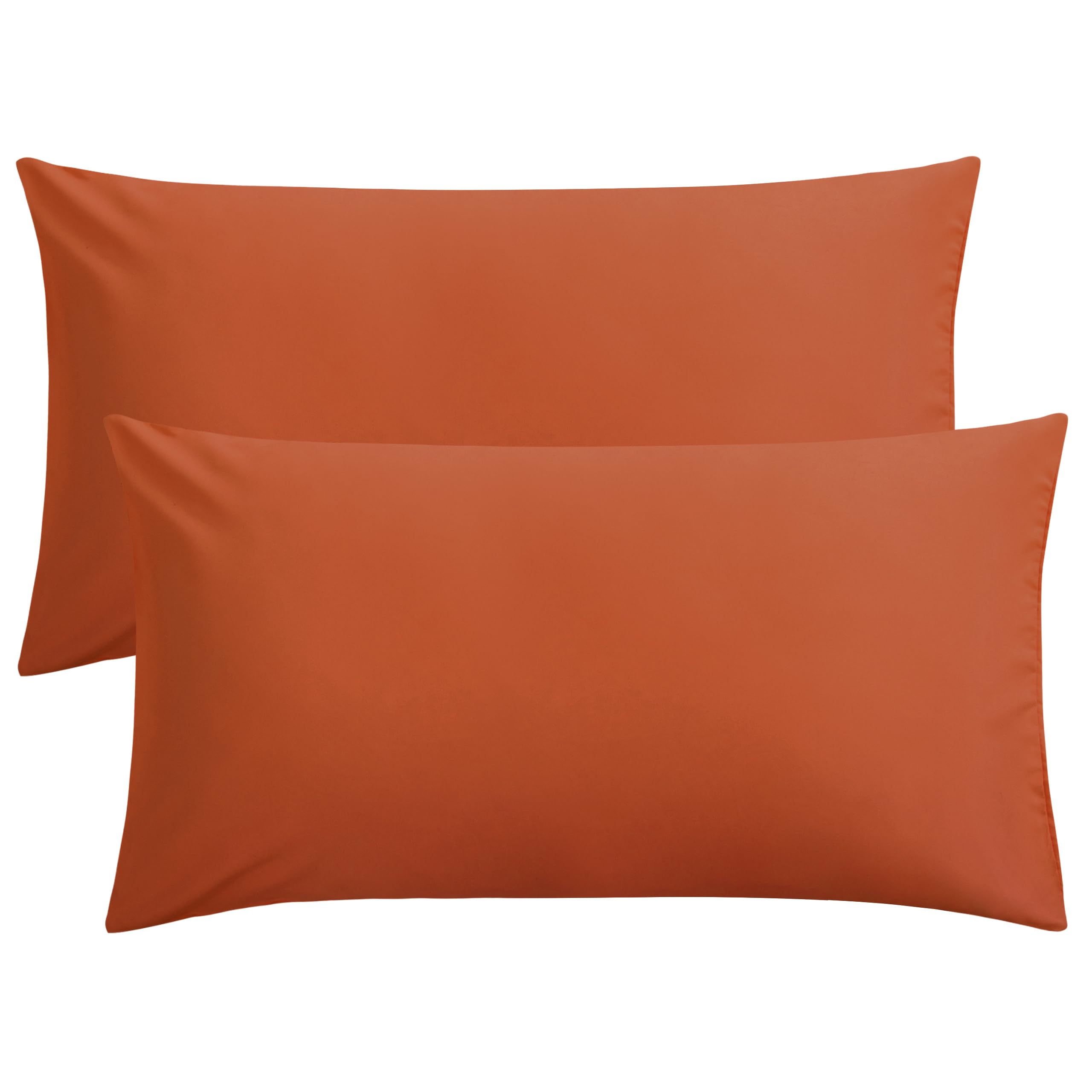 FLXXIE 2-Pack Microfiber King Pillow Cases, Envelope Closure, Burnt Orange