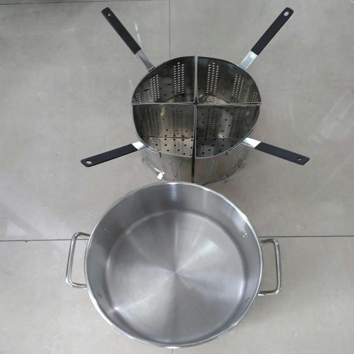 Pasta Pots 20 Quart Aluminum Pasta And Vegetable Cooker With Four Stainless Steel Insert Filter Baskets, Commercial Pasta Cooker Dumpling Maker Home Kitchen Cooking Tool image 4