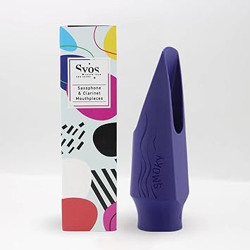 Syos Originals Alto Saxophone Mouthpiece, Smoky Model (Easy to Play, Dark sound with Projection), 6 Tip Opening, Phantom Blue