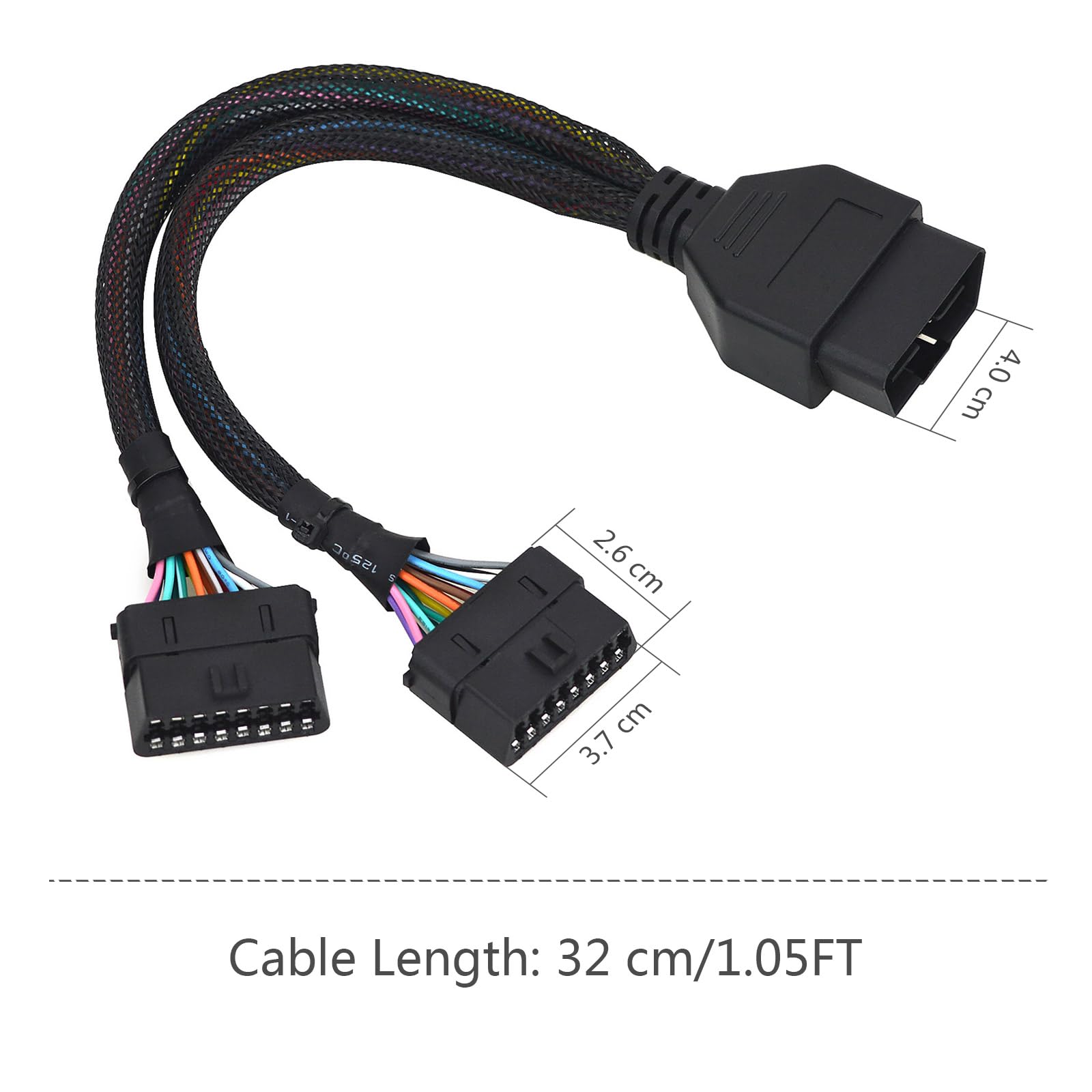 Kit de arnés OBD Y Cable divisor para puerto Honda OBD2, 1 macho a 2 hembra, extensión para rastreador GPS y dispositivos de diagnóstico automotriz