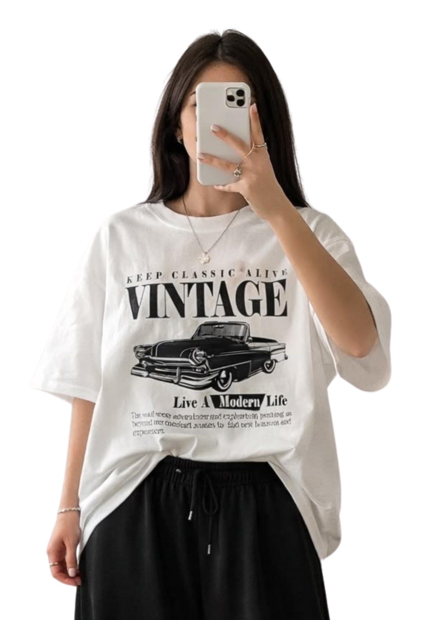 Jack & Jones Women's Cotton Oversized T-Shirt | Soft & Breathable Round Neck Half Sleeve Casual Top | Relaxed Fit Summer Tee, Travel, Lounge & Streetwear in neutral