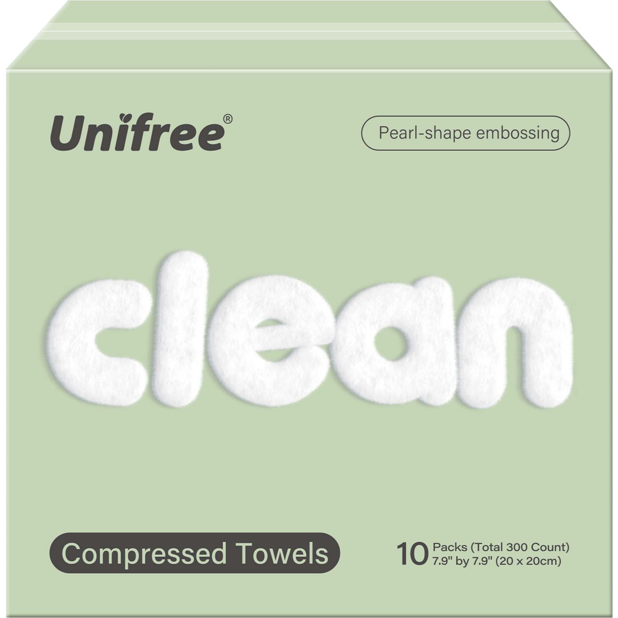 Unifree Compressed Towels I Towelettes I Dry Wipes I Makeup Remover I Facial Tissues I On-the-go Convenient Individual Pack (300 count)