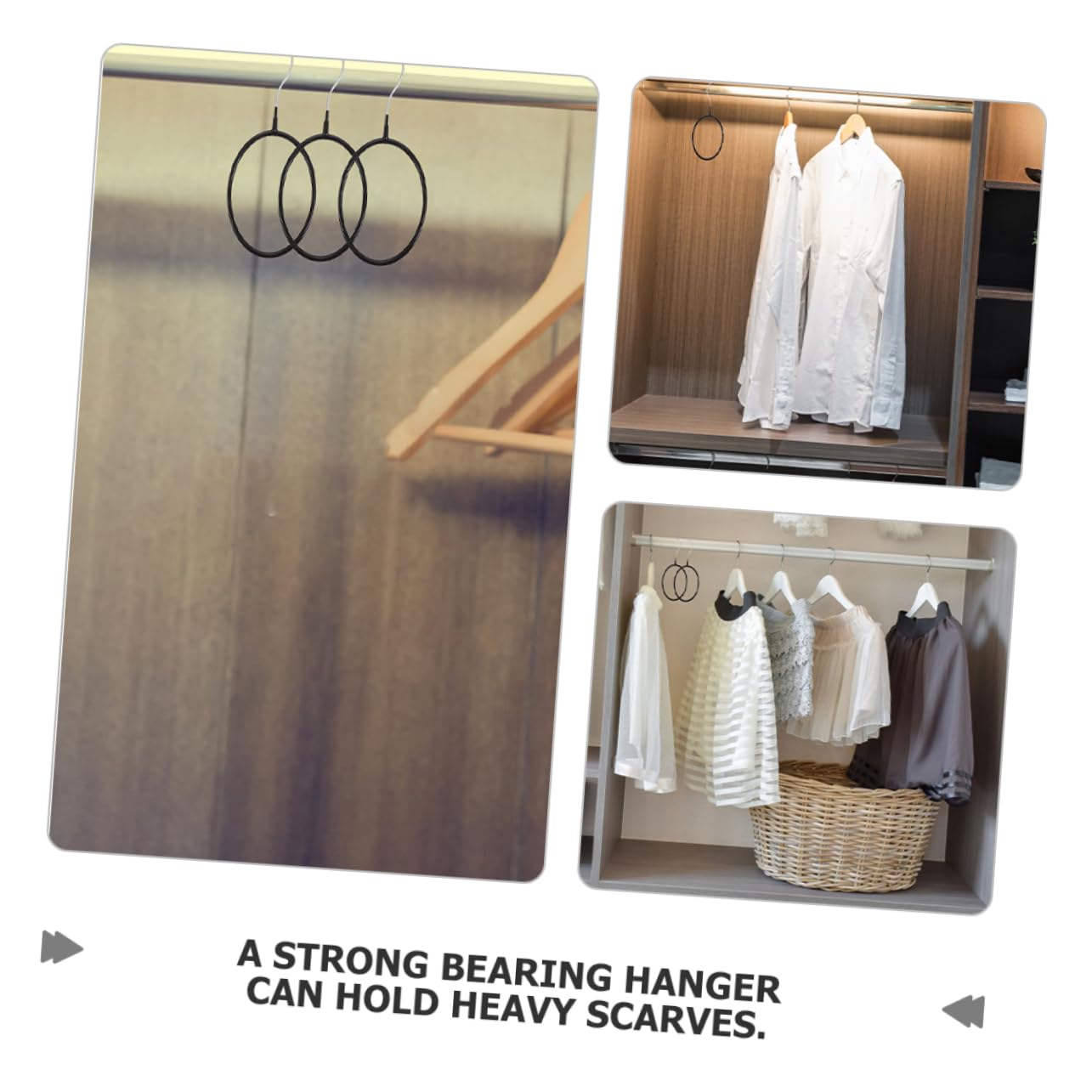 OUNONA 10pcs Scarf Ring Scarf Hangers for Closet Scarf Holder Organizer Belt Scarf Hangers Scarf Organizer Tie Hangers Scarves Organizers Organiser Circle Soft Shawl Cinch White Black