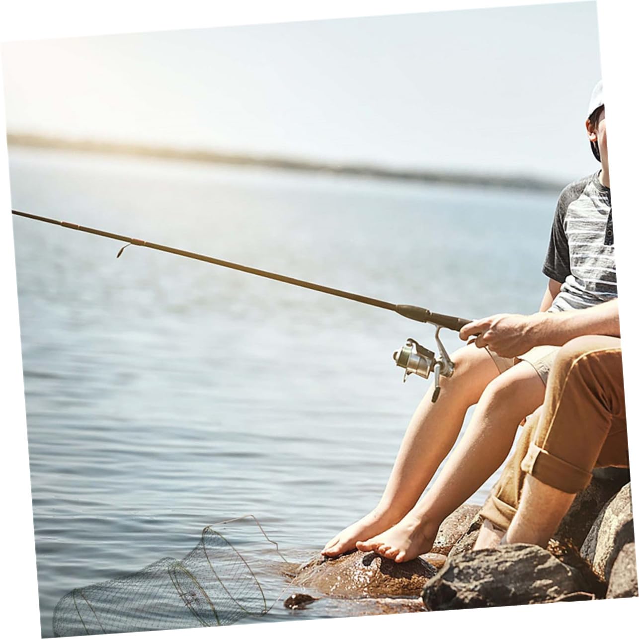 Gabbia per Pesci e Gamberetti in Filo di Acciaio Zincato Pieghevole, Cestino Portatile per Granchi e Cattura Pesci, Accessorio per Pesca Outdoor, Sicuro e Salvaspazio, Diametro 35