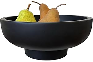 Concrete Black Decorative Bowl - Black Fruit Bowl for Kitchen Counter