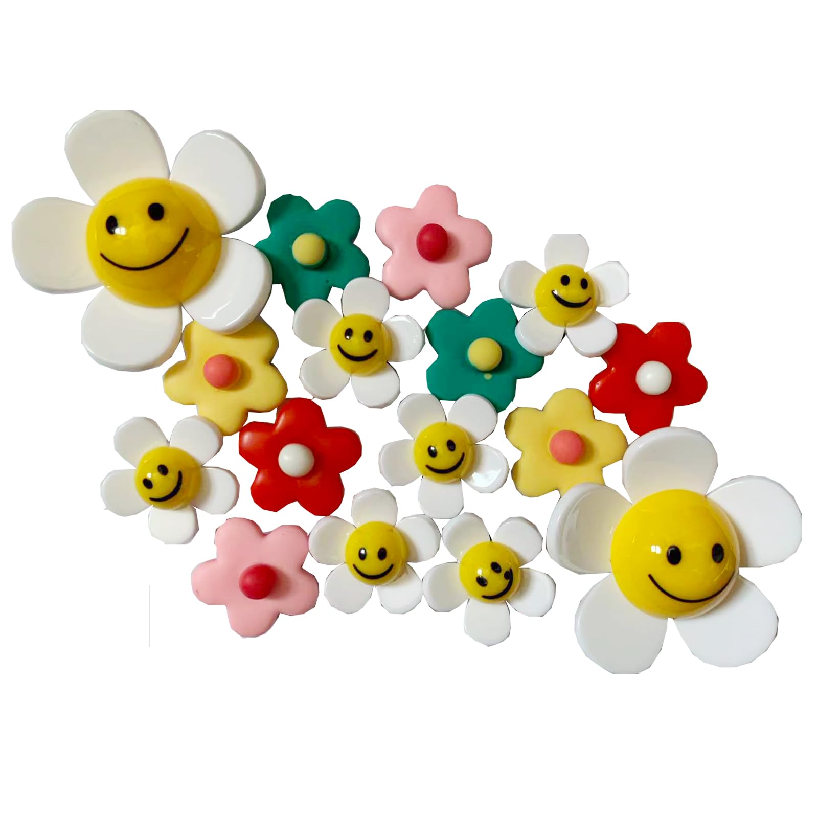 ARAJONFlowers Shoe Decoration Charms for Crocs, 16 Pack Lovely Flower Shoe Charms for Girls Women Compatible with Crocs Clog