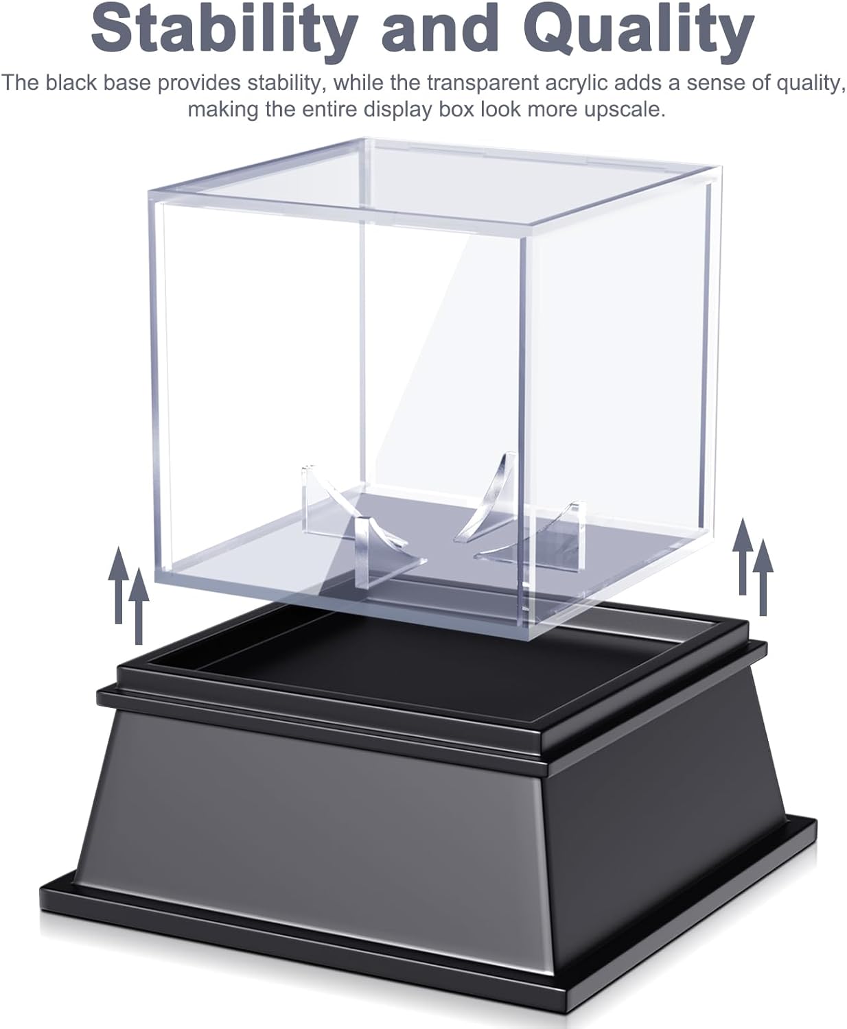 KKU Thick Acrylic Baseball Display Case with Sleek Black Base, Dustproof UV Protected Baseball Case, Transparent Baseball Holder Display Case for Signed Balls Memorabilia (2 Pack) - Image 2