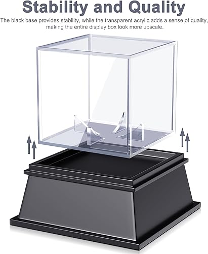 Miniatura 8 de KKU Vitrina de fútbol acrílico - Soporte negro transparente de doble nivel para exhibición de fútbol firmada con autógrafo