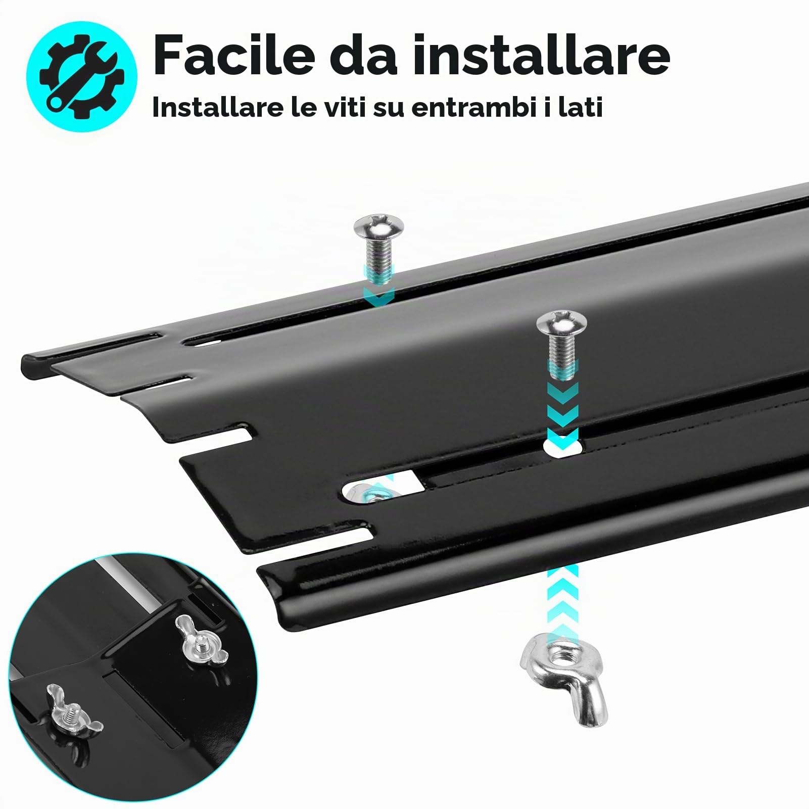 Copertura universale per bruciatore per barbecue a gas, confezione da 4 pezzi, diffusore fiamma 29-54 cm | Lamiera in acciaio smaltato come ricambio per barbecue a gas. Compatibile con Weber, CharBroil, Landmann, Burnhard, Tepro e
