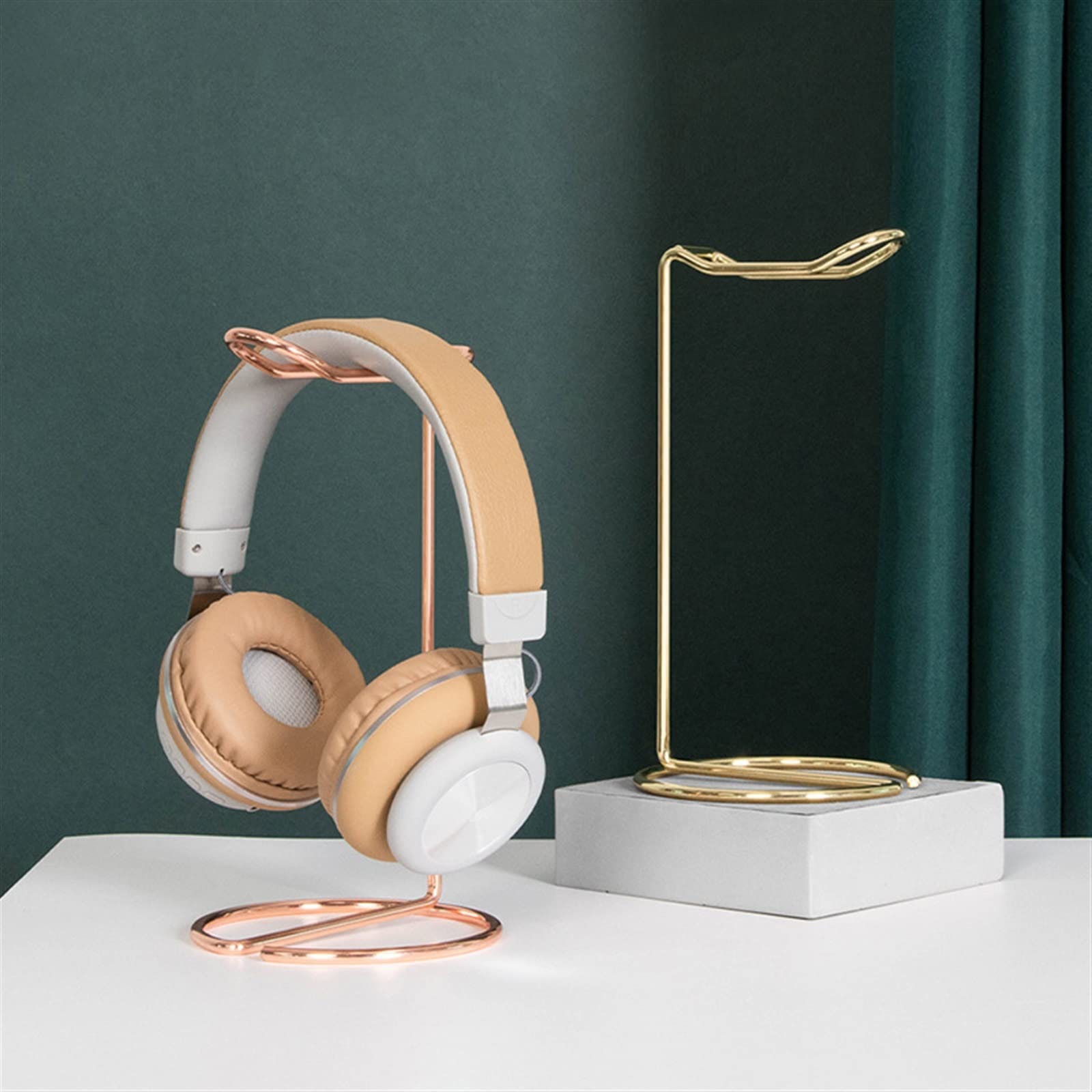 porta-cuffie, Supporto for cuffie, supporto for casco da giocatore, for tavolo(Gold)
