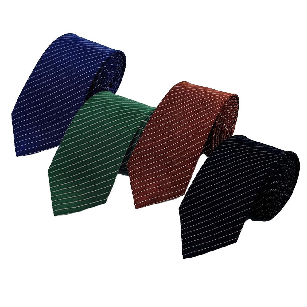 Men’s Striped Tie for Men Formal | Office Business Wedding Necktie | Microfiber Slim Tie for Shirt Suit | Premium Design combo-image-36