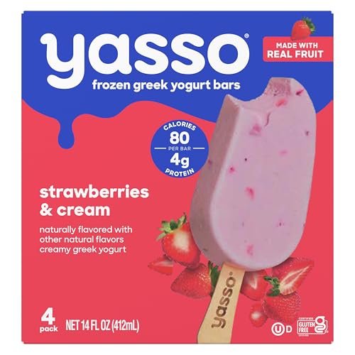 Yasso Frozen Greek Yogurt Bars Strawberries & Cream Bars 4 Count for a ridiculously creamy frozen...