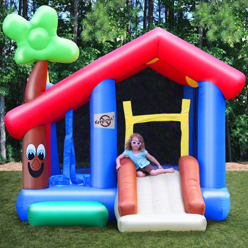 KidWise My Little Playhouse Inflatable Bouncer | Blower, Carry Bag, and Stakes Included | Fast Inflate | Fun Playhouse Theme | Residential Inflatable | Quick Ship
