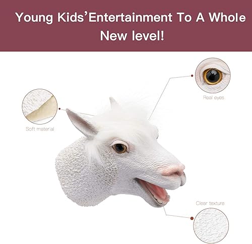 Miniatura 4 de Yolococa Puppet de mano de alpaca realista látex suave juguete de animales narración de cuentos juego de rol suministros para fiestas para niños