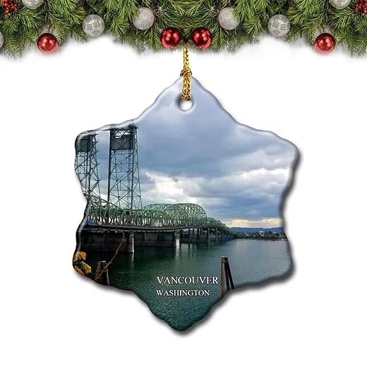 Vancouver Washington USA Christmas Tree Ornament Travel Gift Souvenir Porcelain Double Side