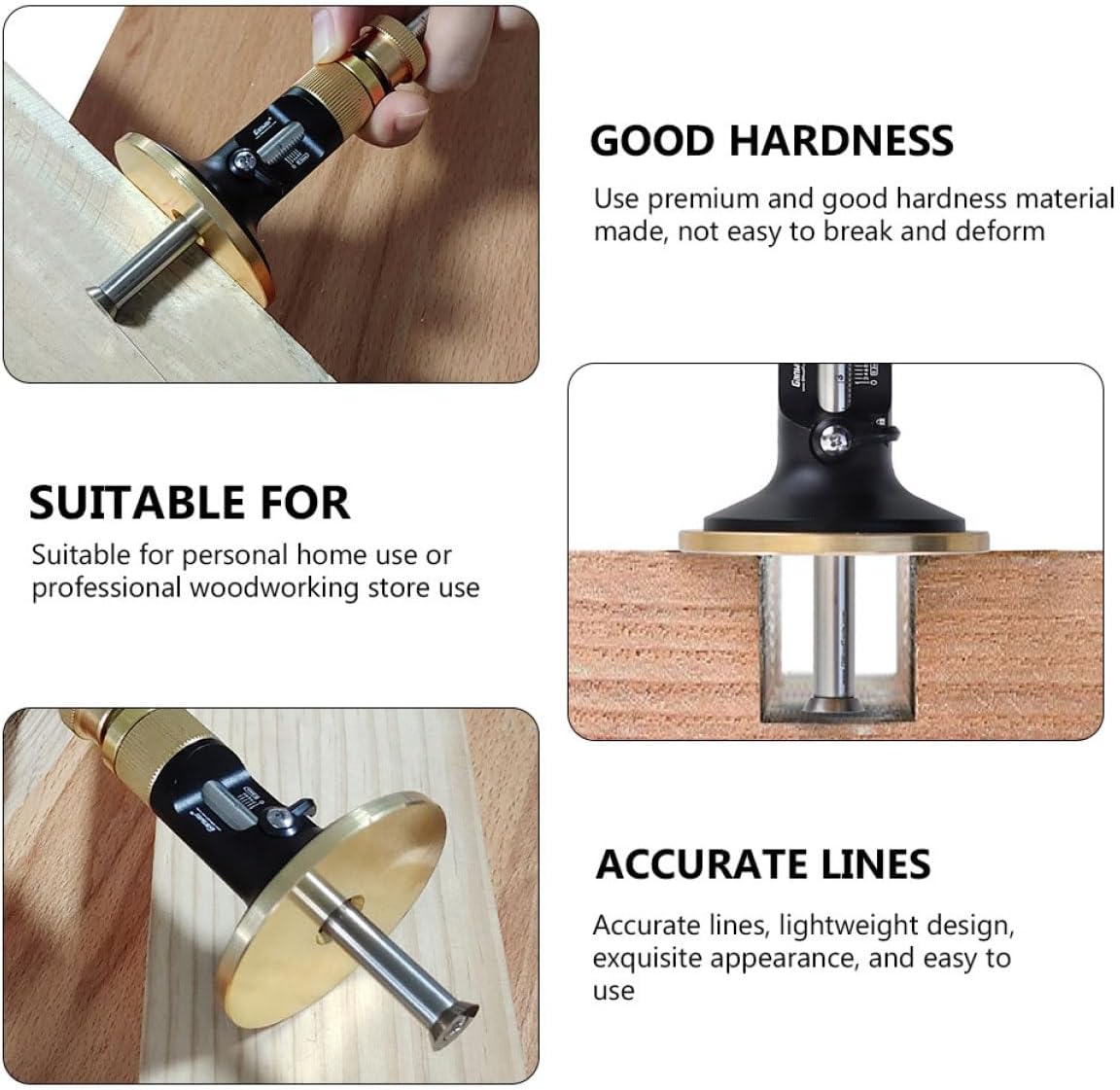 Lurrose European-Type Woodworking Scriber and Carpenter Marking Gauge with Fine-Tuning Adjustment, Parallel Line Drawing Tool with Carbide Blade for Precision Woodworking Layout